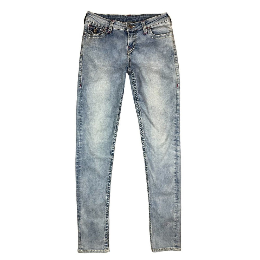 True Religion Youth Girls Big Skinny Jeans w Flap Pockets - Light Wash - Size 16